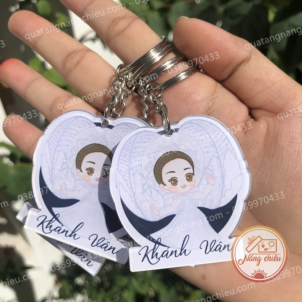 Móc khóa cắt hình idol thần tượng - Móc khóa chibi Hoa Hậu Khánh Vân - dành cho câu lạc bộ fanclub thiết kế theo yêu cầu