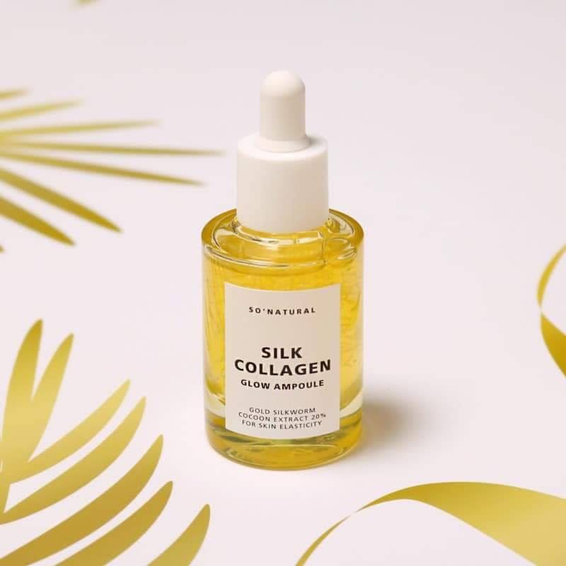 SERUM DƯỠNG DA SILK COLLAGEN GLOW AMPOULE So'Natural Hàn Quốc