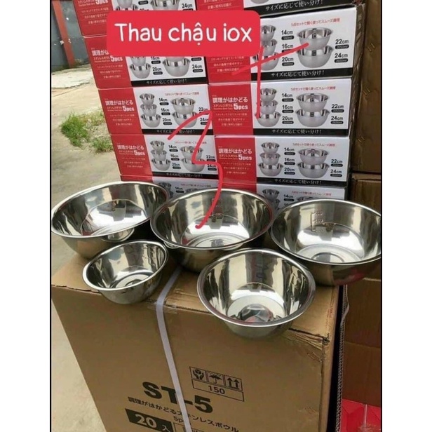 BỘ THAU INOX 5 MÓN