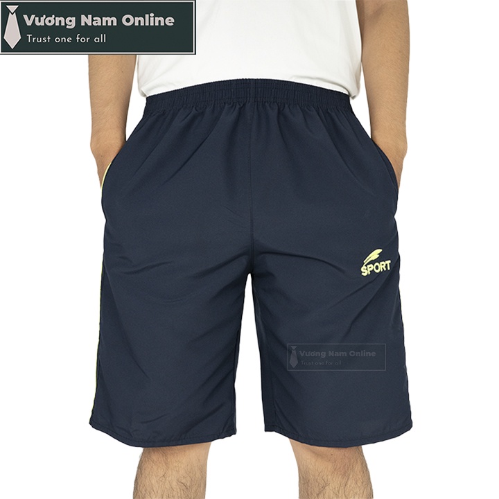 Quần đùi nam thể thao mặc nhà ngủ ống rộng vải dù đẹp có dây kéo khóa quần VN50G