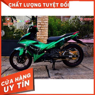 Tem xe exciter 150 death xanh đen