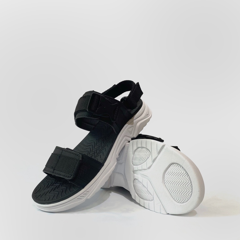 Giày Sandal Nam Nữ Unisex The BiLy Quai Ngang Dây Dù Đế Phylon Siêu Êm Nhẹ Màu Đen-BLDTMD03-Đen