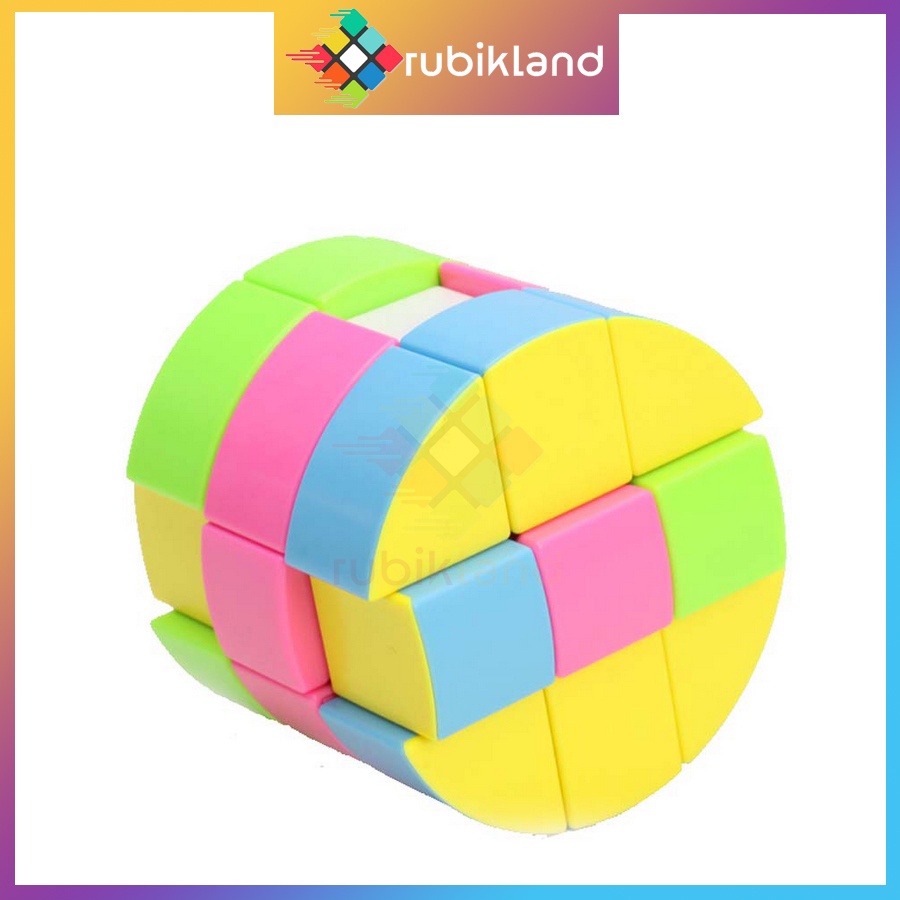 Rubik Biến Thể Cylinder Rubic Z-Cube Cloud 3-layer Cylinder Stickerless Không Viền Đồ Chơi Trí Tuệ Trẻ Em