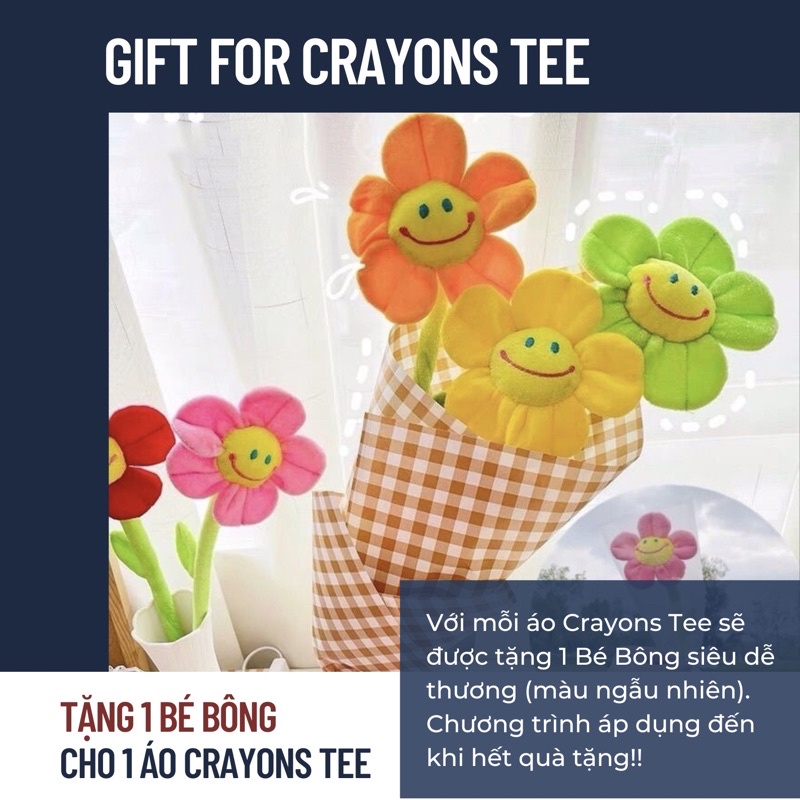 Áo Thun Unisex Cinder Tee Crayons Màu Trắng Đen 100% Cotton 2 chiều dày - Local Brand Chính Hãng