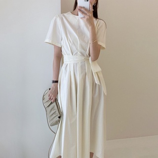 Đầm midi xếp ly eo
