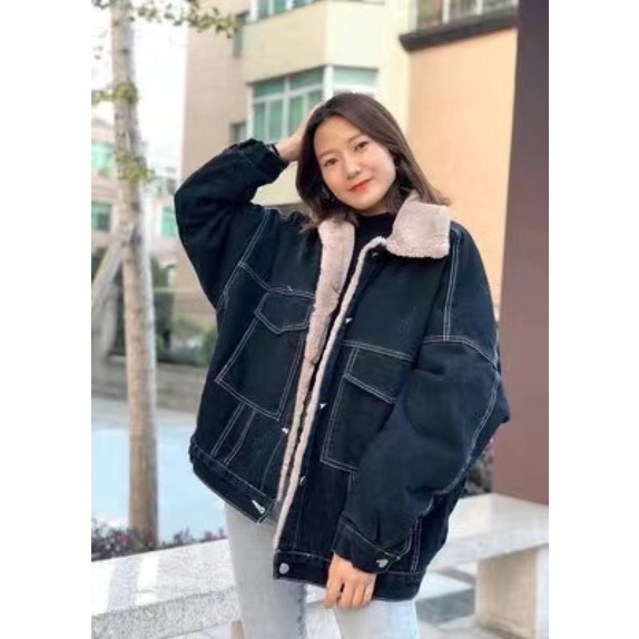 Áo khoác bò lót lông mịn