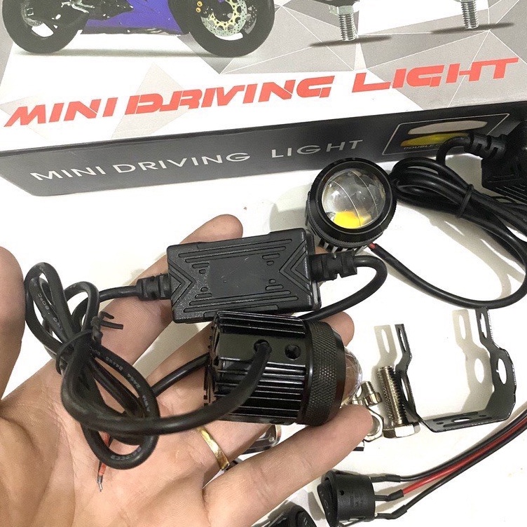 Đèn trợ sáng bi cầu mini 2 chế độ xe máy ô tô loại 1