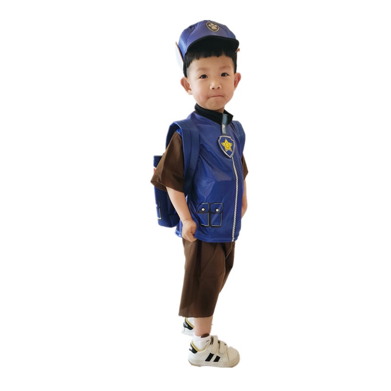 Paw Tuần tra Trang phục Cosplay Ngắn tay trẻ em Bé trai Cô gái Quà tặng sinh nhật Halloween Mặt nạ Đảng