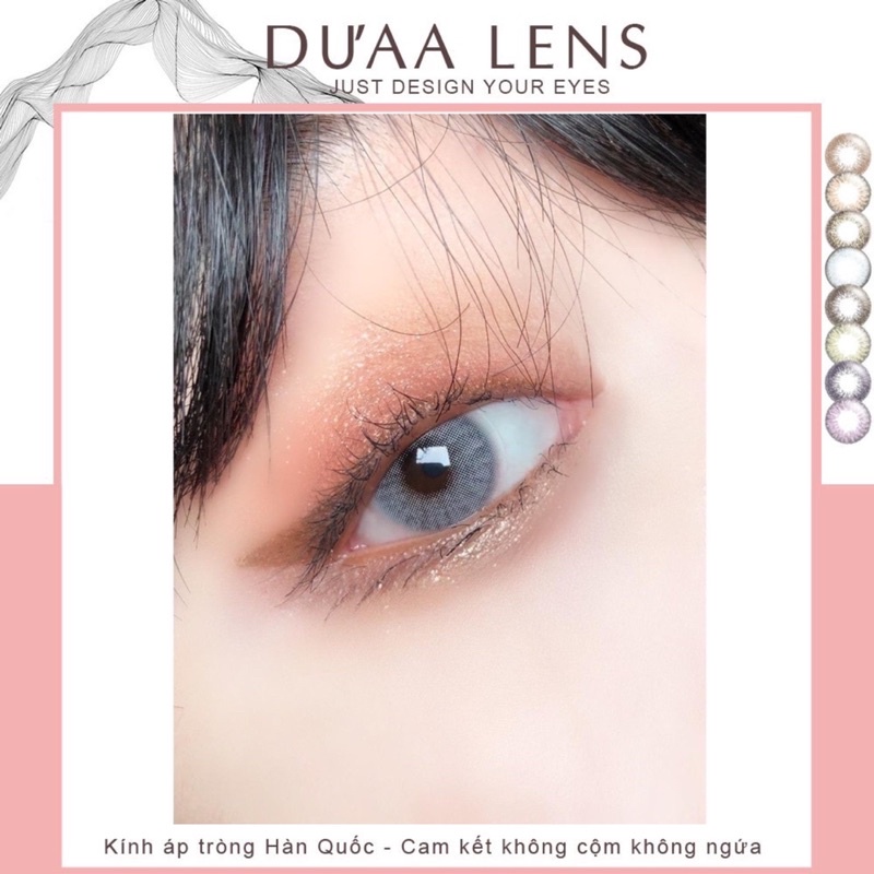Lens xám - xám tây - kính áp tròng Hàn Quốc kèm khay đơn