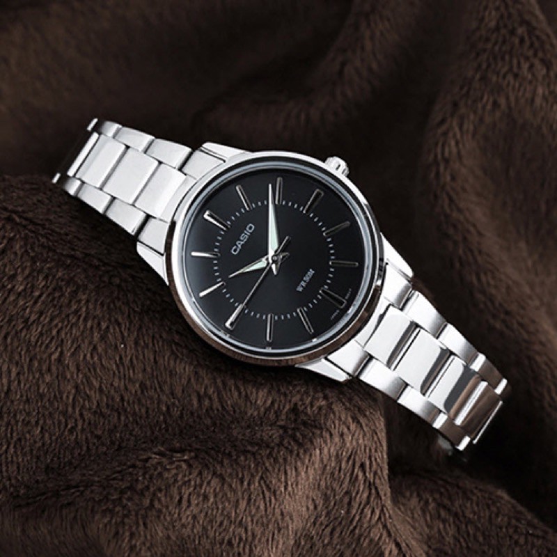 Đồng hồ đôi nam nữ dây kim loại Casio Anh Khuê MTP/LTP 1303D-1A