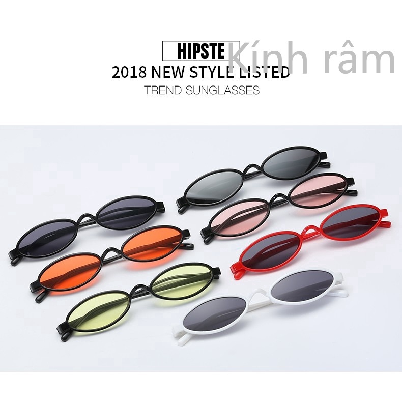 Kính mát gọng tròn bằng nhựa phong cách cổ điển