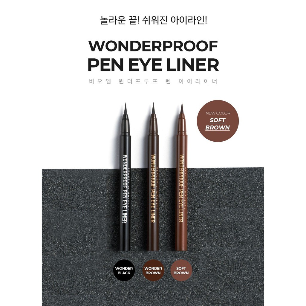 Kẻ Mắt Nước BOM Wonderproof Eyeliner 0.5ml - 03 Soft Brown Nâu Hạt Dẻ