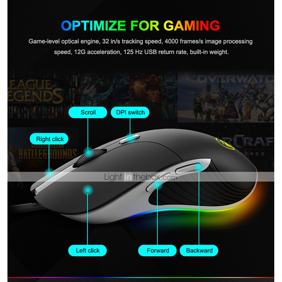 Chuột Gaming IMICE X6 6400 DPI - LED RGB Đổi Màu - Bảo hành 12 tháng !!!