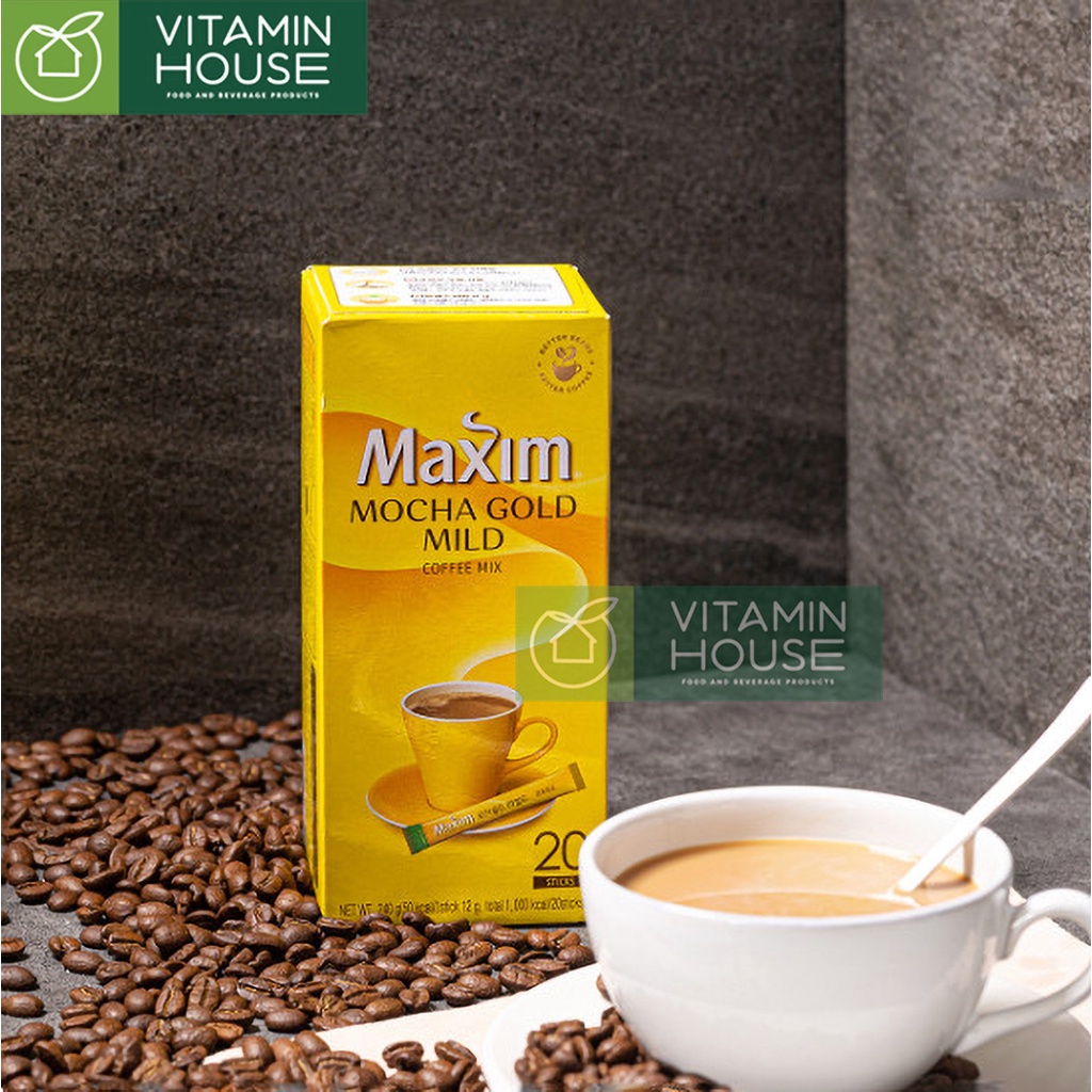 Cafe hòa tan Maxim Mocha White Gold Dongsuh Hàn 240g - Vitamin House