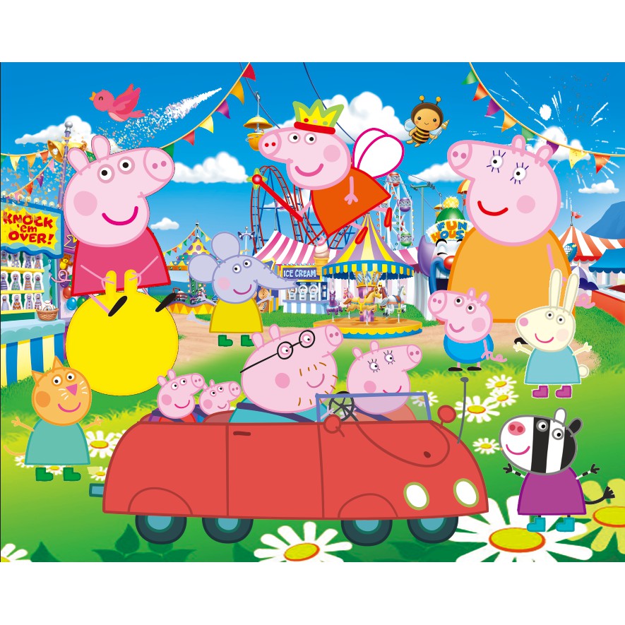 Tranh Xếp Hình Heo Peppa Pig 9 16 40 60 100 200 Mảnh Bằng Gỗ Ghép Hình