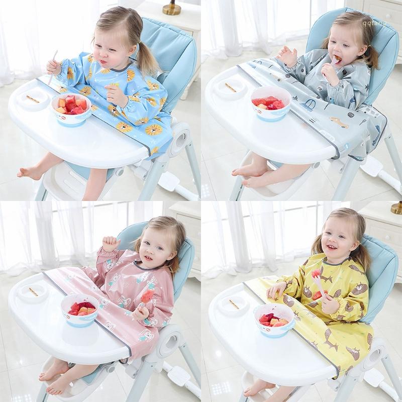 QQ Áo Choàng Cho Bé Ăn Chống Thấm Nước Kèm Tấm Vải Che Phủ Bàn Ăn Tiện Dụng