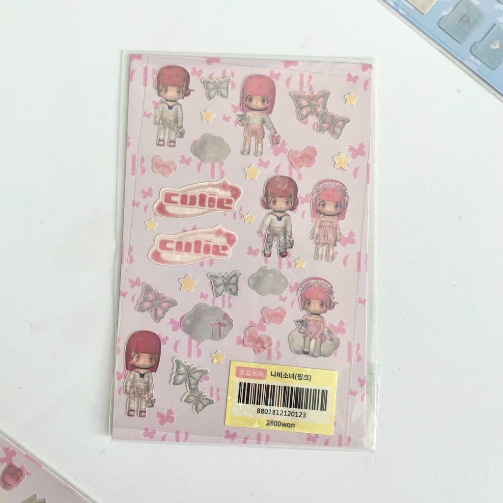 Ins Nhãn Dán Thẻ Cuckoo Nhỏ Nhắn Màu Laser Hình Bướm Bé Gái Châu Á Dễ Thương Cho Sách Cuckoo