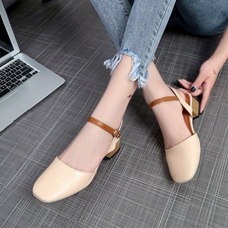 Sandal bít mũi gót vuông cao cấp