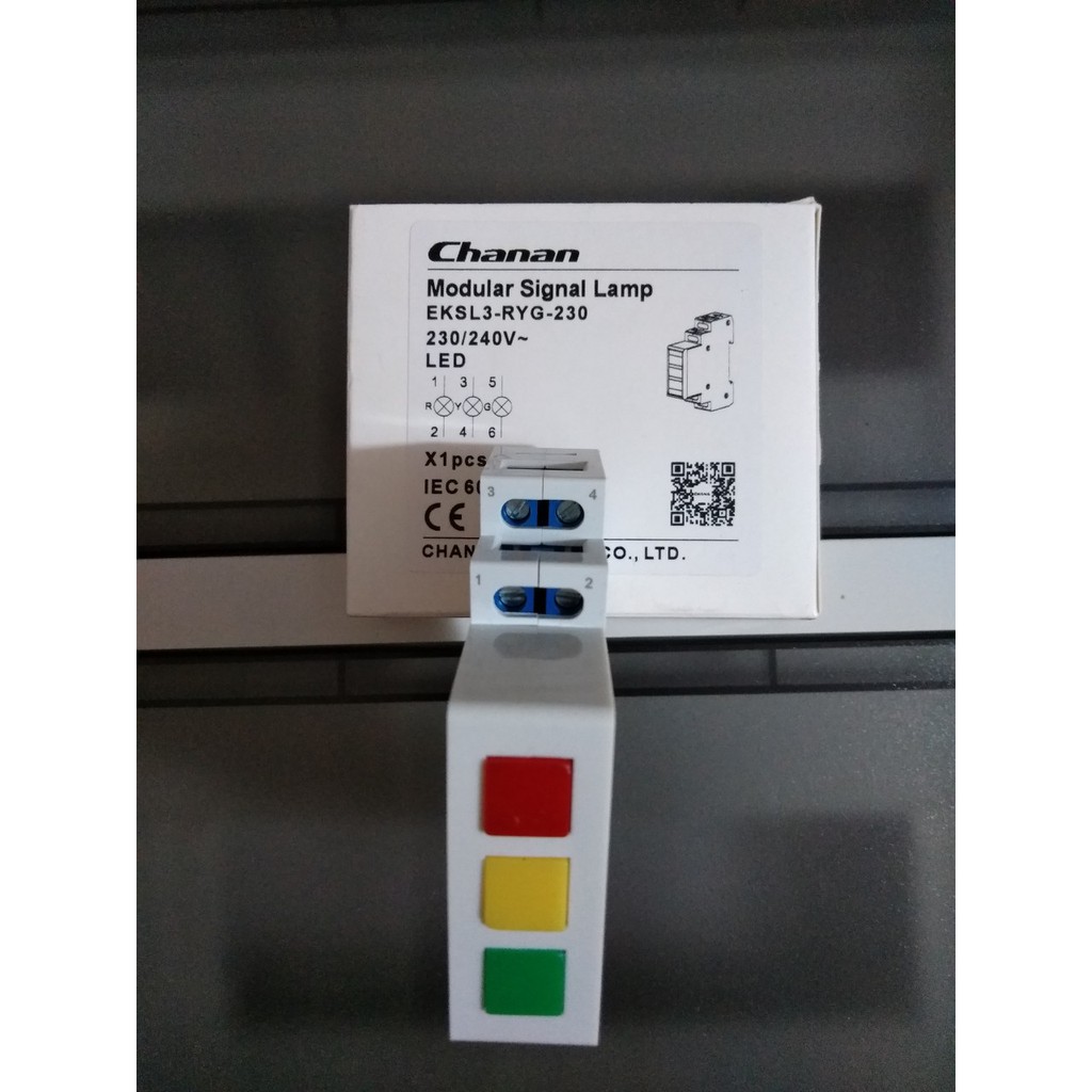 Đèn báo 3 pha 1 pha  đỏ vàng xanh   EKSL3 _R Y G_230