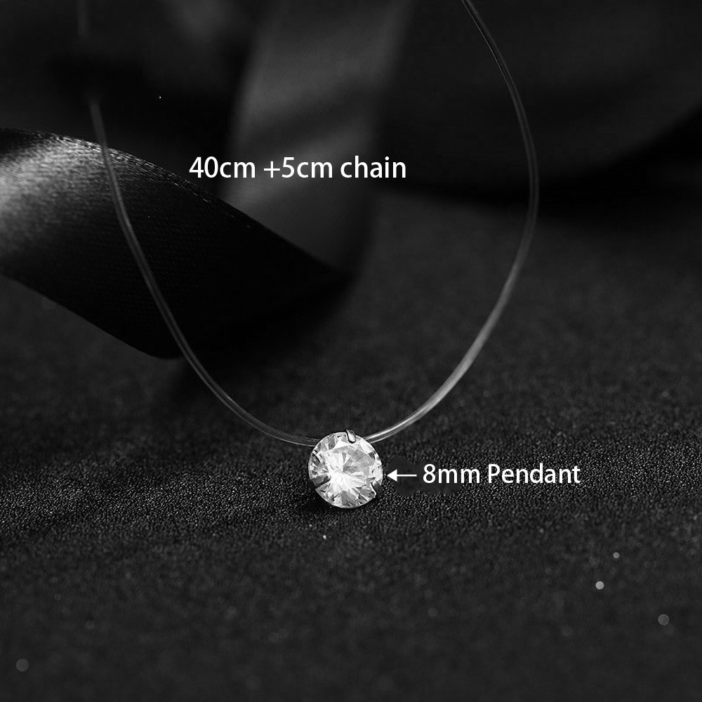 Vòng Cổ Choker Dây Trong Suốt Mặt Hình Nàng Tiên Cá Đính Đá Thời Trang Cho Nữ