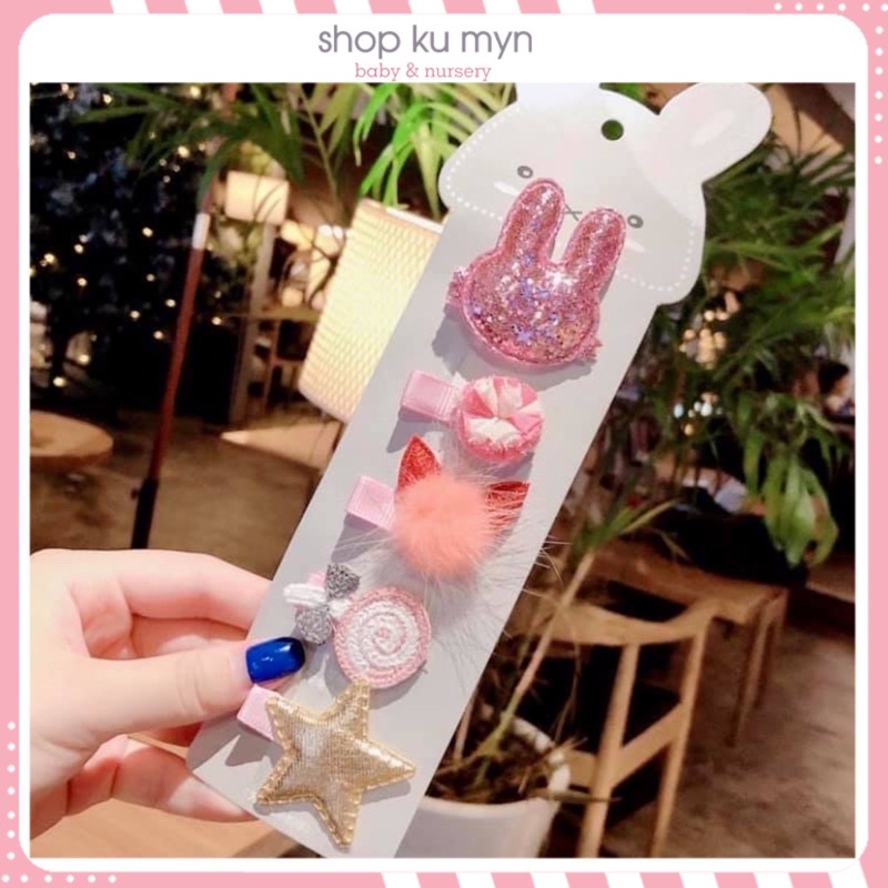 Set 5-6 kẹp tóc handmade cho bé gái