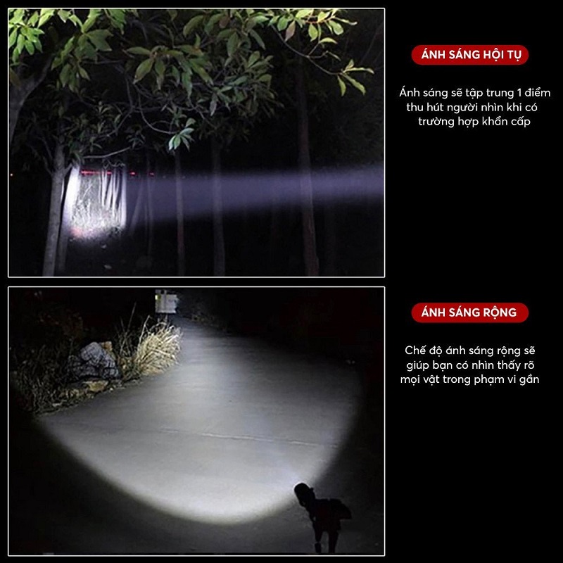 Đèn Pin Siêu Sáng Mini Led XML T6 Chiếu Sáng Lên Tới Trên 300m. Tặng Pin Sạc 18650 Và Cốc Sạc