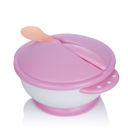 BÁT ĂN DẶM CHỐNG ĐỔ KÈM NẮP &amp; THÌA CẢM ỨNG NHIỆT UP2506Y
