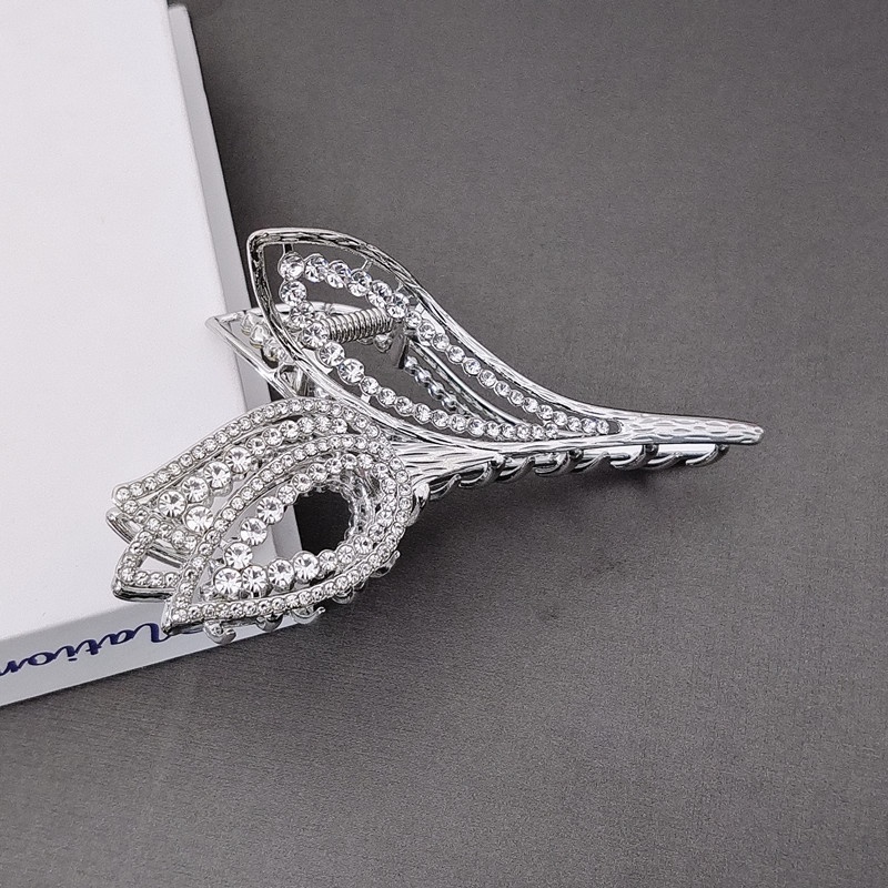 (MớI) Kẹp TóC HìNh Hoa Tulip ĐíNh Kim Cương Giả