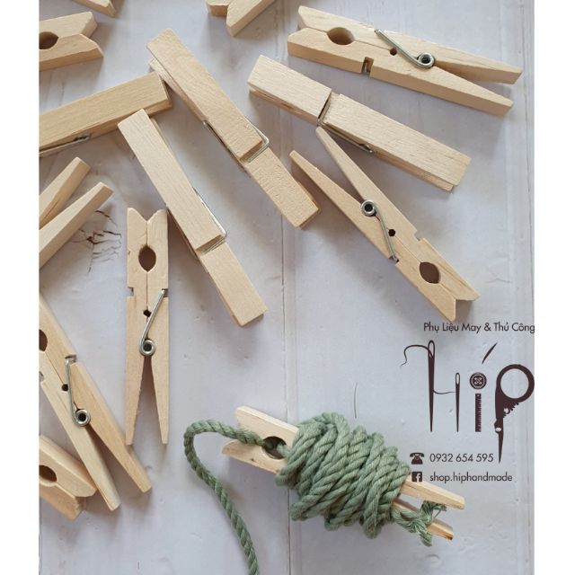 Set 5 Kẹp gỗ dài 7.5cm