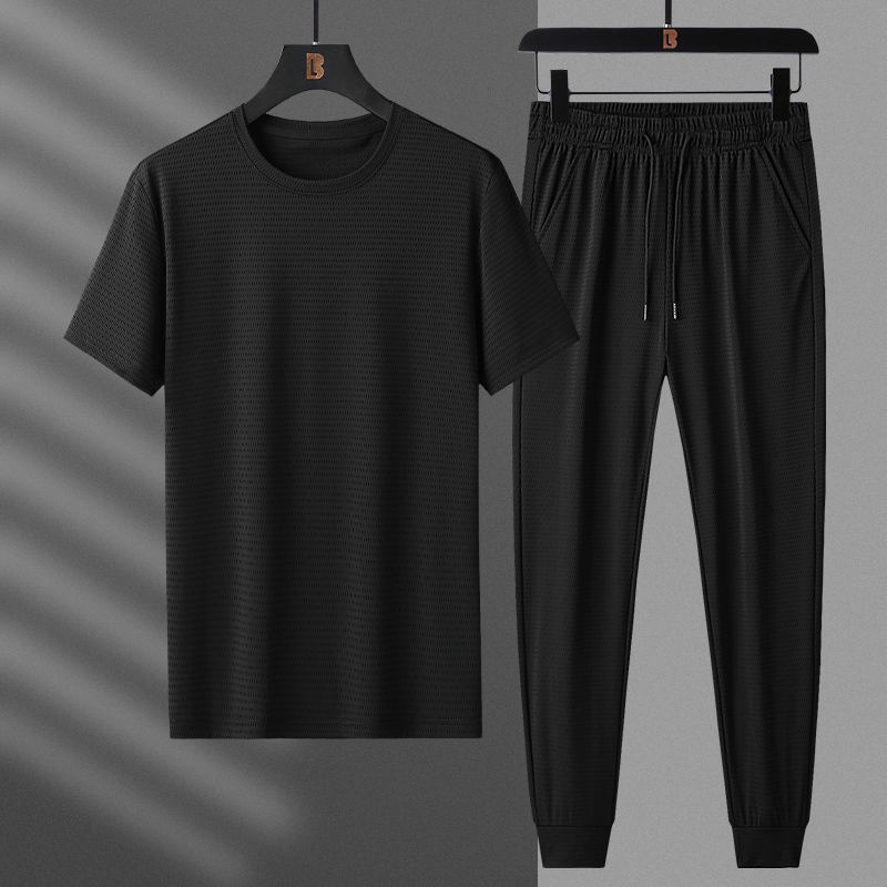 Bộ Đồ Công Nhân Màu Đen Phối Lưới Thoáng Khí Thời Trang Mùa Hè Cho Nam