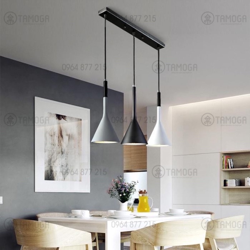 Bộ 3 Đèn thả bàn ăn loa kèn- đèn trang trí cao cấp hiện đại DT 8957