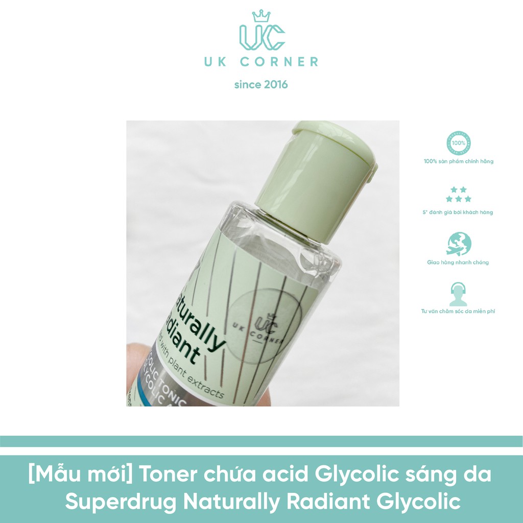 [Mẫu mới] Toner chứa acid Glycolic sáng da Superdrug Naturally Radiant Glycolic