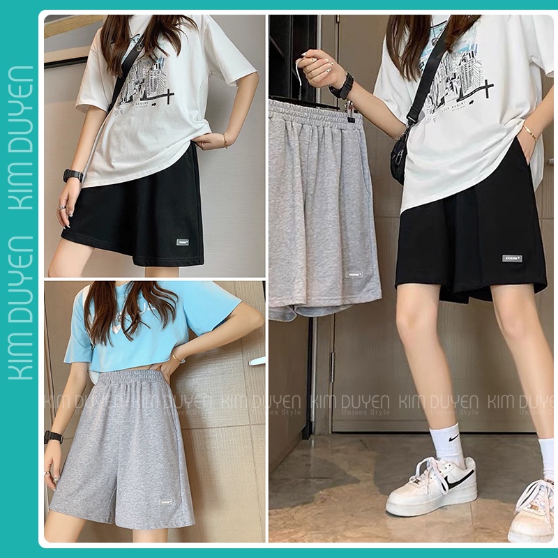 Quần Đùi Gắn ITEM (Xám Đen) Basic Cạp Chun Co Giãn Phong Cách Unisex Ullzang Hàn Quốc | WebRaoVat - webraovat.net.vn