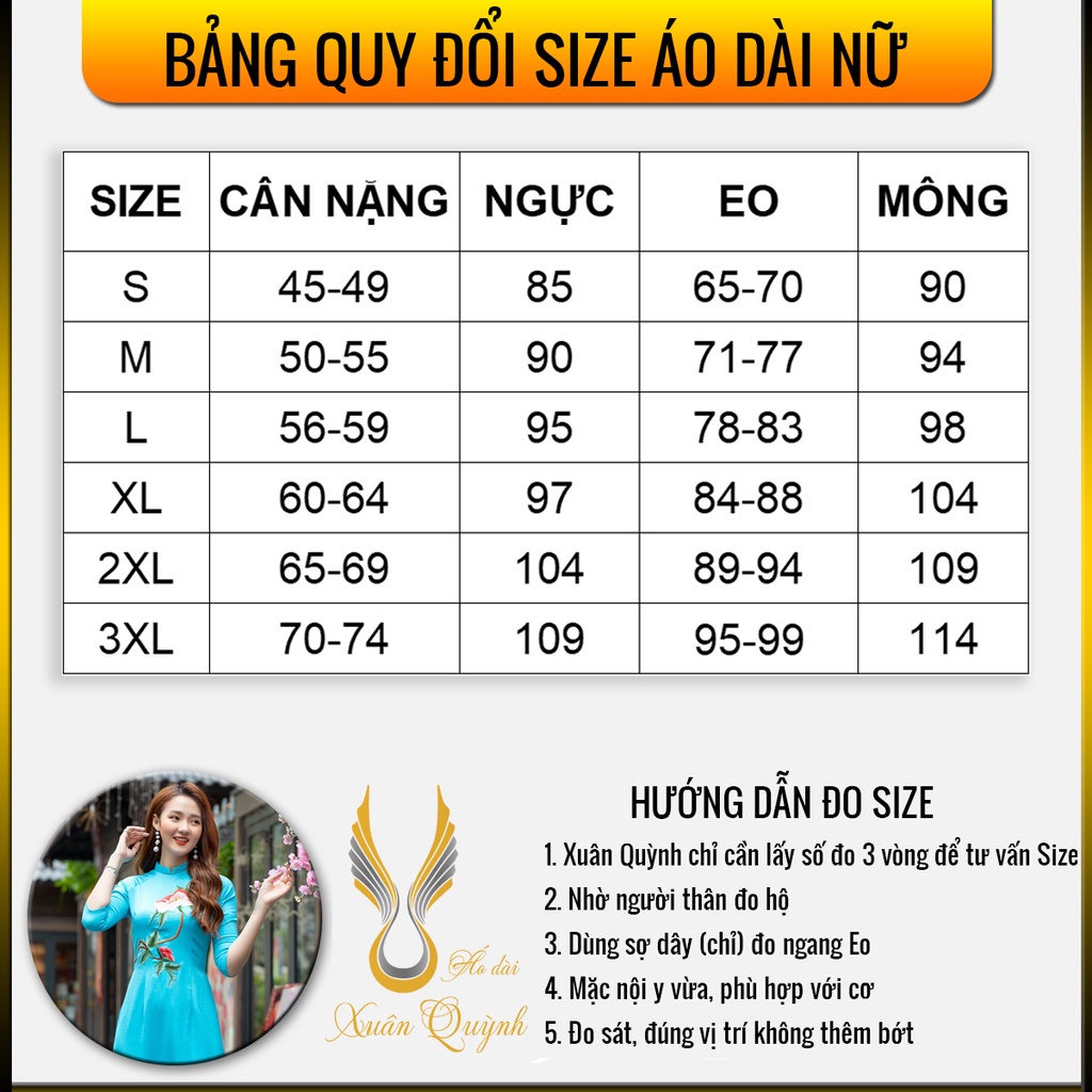 Áo Dài Trung Niên Sang Trọng Nổi Bật, Lụa Habutai Co Dãn Mềm Mại A17 - Áo Dài Xuân Quỳnh