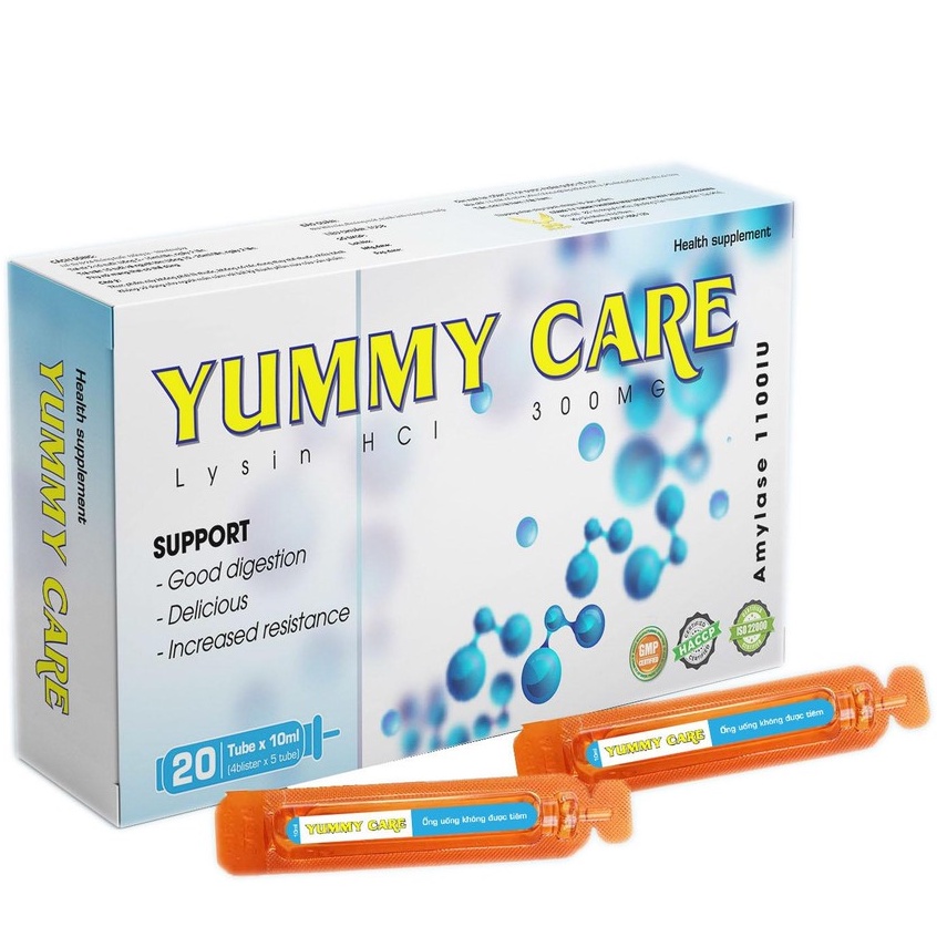 SIRO ĂN NGON - TĂNG CƯỜNG MIỄN DỊCH YUMMY CARE 20 ống  - BỔ SUNG 6 LOẠI ENZYM TIÊU HÓA- KÍCH THÍCH ĂN NGON, TIÊU HÓA TỐT