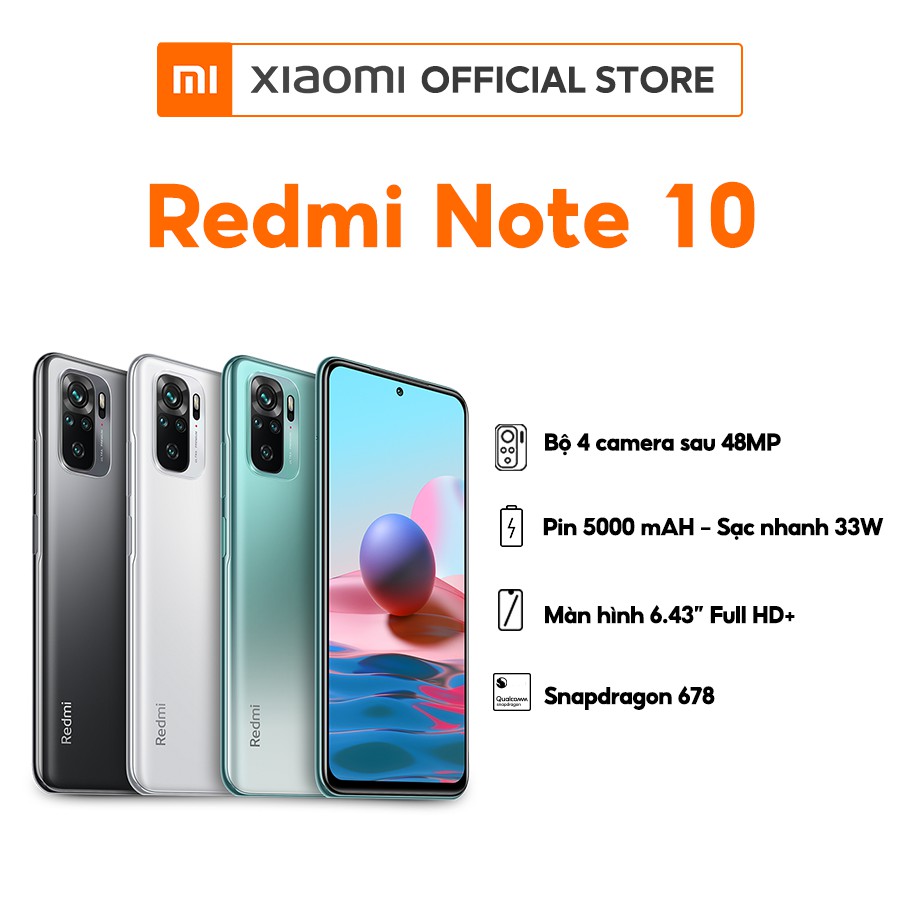 Điện thoại Xiaomi Redmi Note 10 (6+128GB) | Hàng chính hãng | Bảo hành 18 Tháng | BigBuy360 - bigbuy360.vn