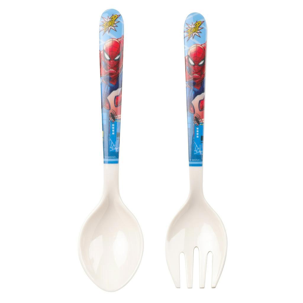 Muỗng nĩa nhựa melamine in hình siêu anh hùng Avengers Spiderman Ironman Captain Thor Hulk siêu ngầu cho bé Disney