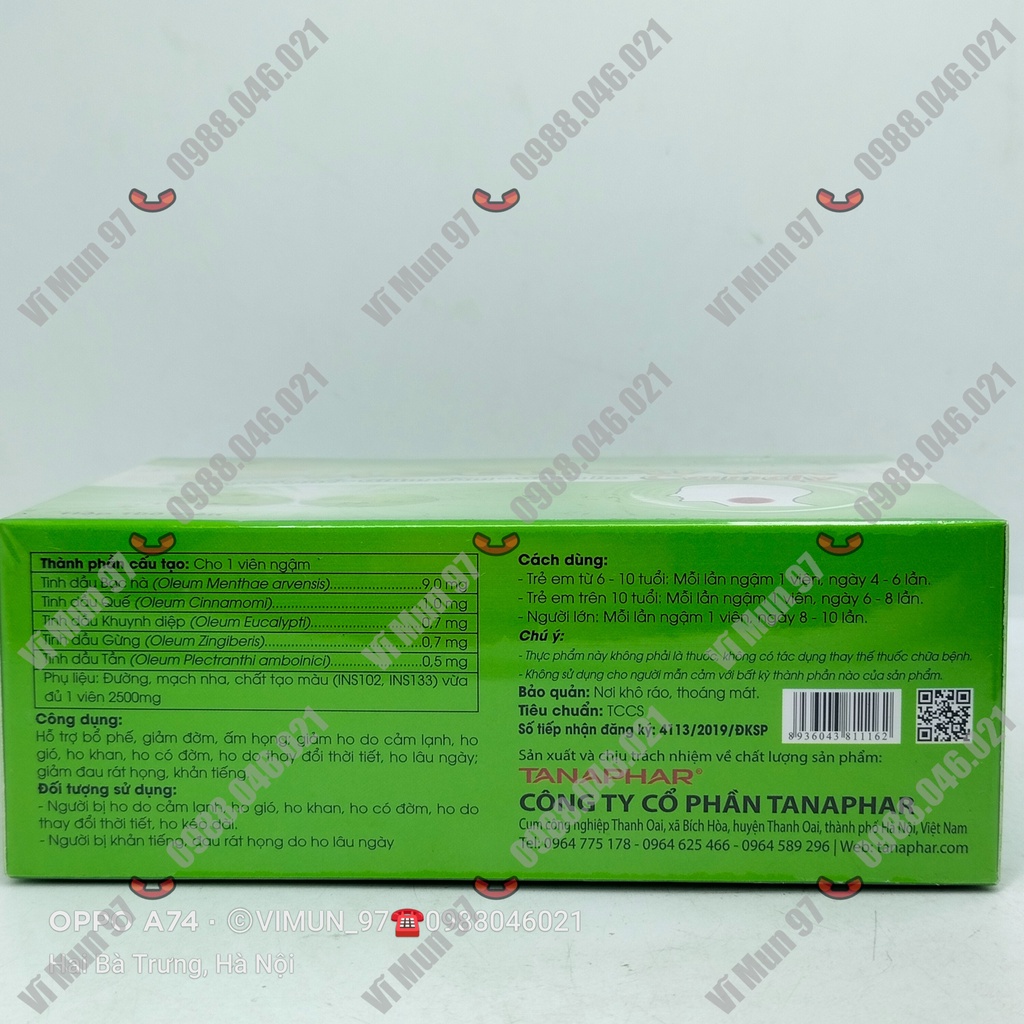 Viên ngậm ho Eucatana Candy - Giảm đờm, giảm ho hộp 100 viên