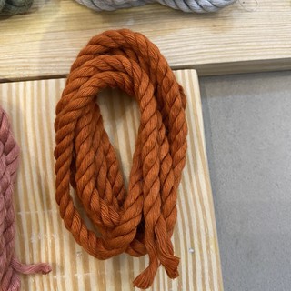 Dây thừng cotton màu macramé 3-5-6mm màu CAM GẠCH