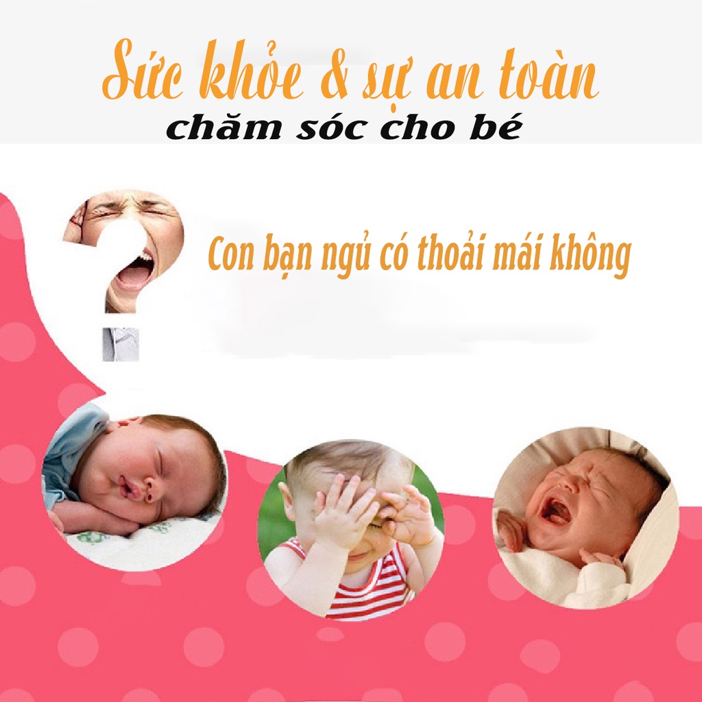 Gối lõm cho trẻ sơ sinh chống bẹp méo đầu vải Cotton an toàn cho bé thết kế hình đám mây
