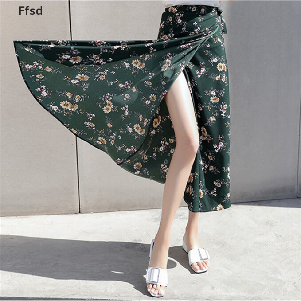 Váy voan eo cao mùa hè giản dị phong cách Boho đi bãi biển cho nữ