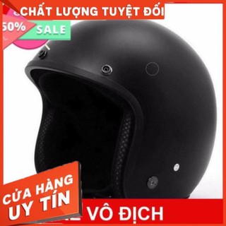 Nón Bảo Hiểm 3/4 Dammtrax Đen Trơn