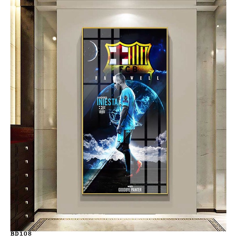 Cristiano Ronaldo Messi  Tranh cao cấp cầu thủ bóng đá nổi tiếng -  tranh đơn treo tường- vải canvas kim tuyến- Melyhome