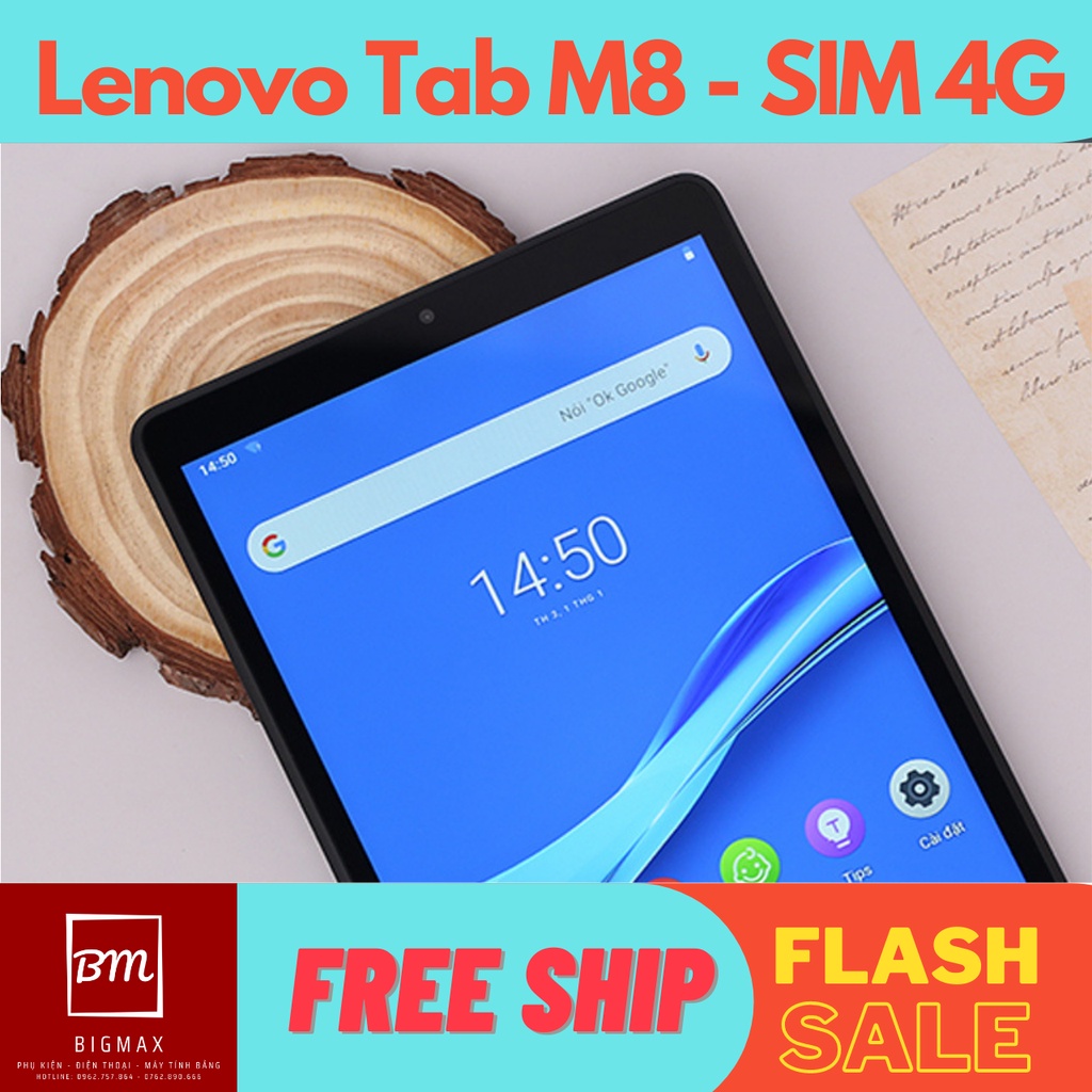 Máy tính bảng Lenovo Tab M8 Full box bản SIM 4G nghe gọi, học online, zoom, google meeting cực mượt, ship nhanh | BigBuy360 - bigbuy360.vn