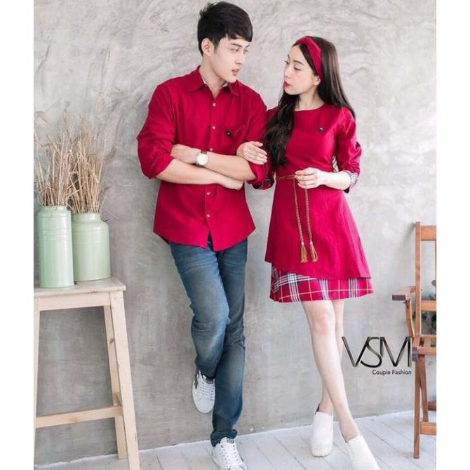 Áo váy cặp - Áo váy sơ mi đôi đẹp chụp ảnh cưới, du lịch dành cho cặp đôi .