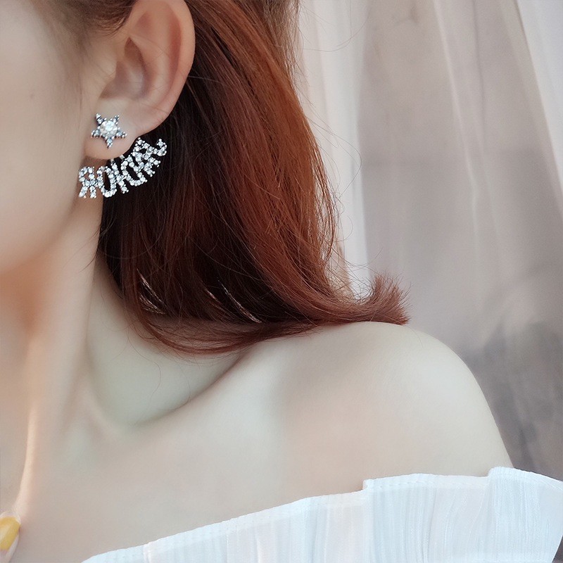 Khuyên Tai xinh 3 Màu Trắng &amp; Vàng &amp; Đen Đính Đá Pha Lê