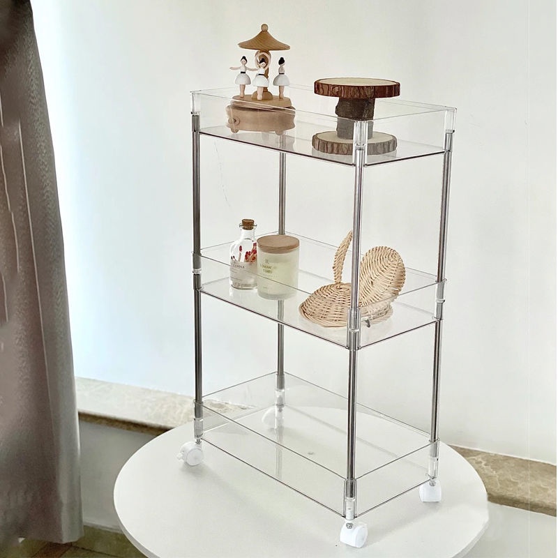 Thùng Rác Bằng Nhựa acrylic Trong Suốt Có Bánh Xe Đẩy Tiện Dụng