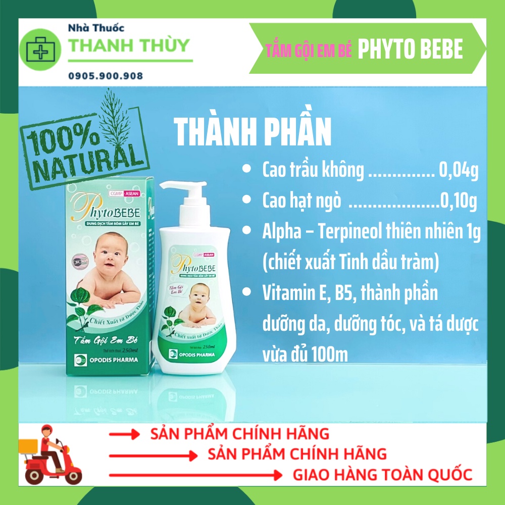 PHYTOBEBE  DUNG DỊCH TẮM RÔM SẢY EM BÉ