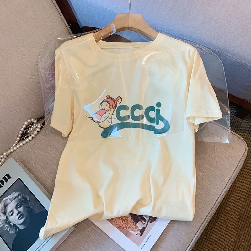 Áo Thun Tay Ngắn Cổ Tròn In Chữ Thời Trang Xuân Hè Mới