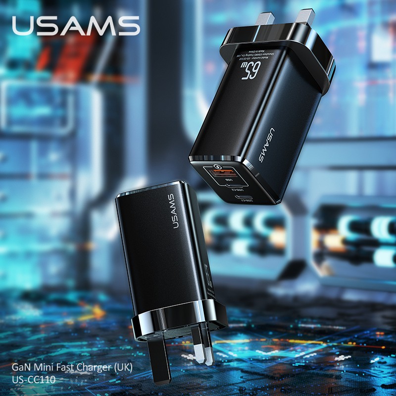 USAMS T33 Cốc Sạc Nhanh Mini 65w Pd3.0 + Qc3.0 Gan Mini Cho Iphone Oppo Samsung Huawei Vivo Xiaomi